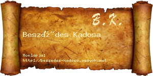 Beszédes Kadosa névjegykártya